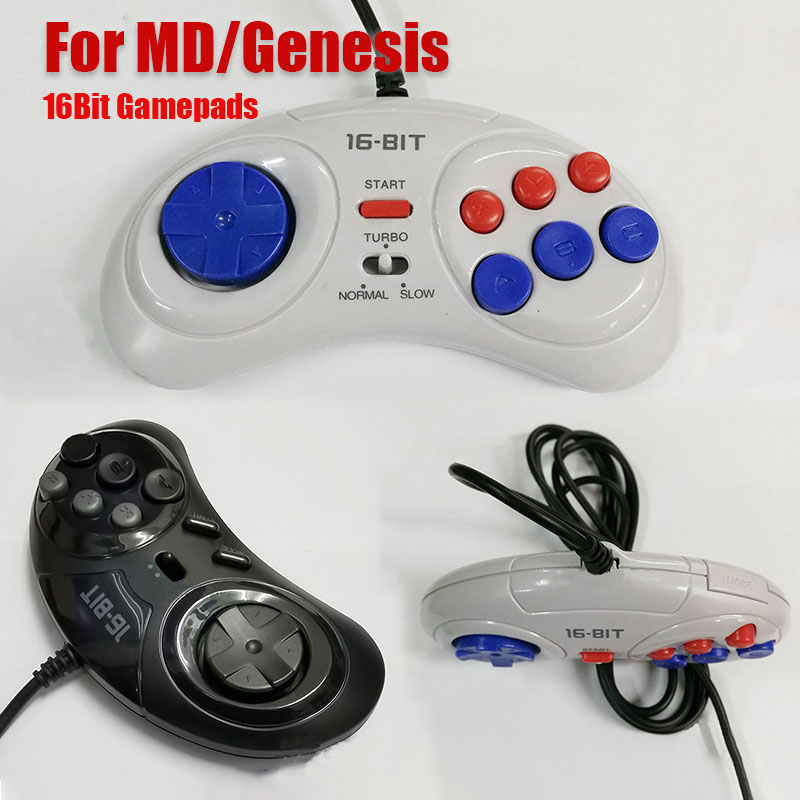 Gaming Console Genesis - 1PC 16 ビット 9 ピンミニハンドヘルドゲームコンソール人間工学に基づいたゲームコントローラーターボ機能付きセガゲームコントローラーゲームコンソール用