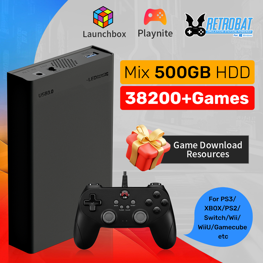 Gaming Console Os - レトロビデオゲームコンソール,ps3,hdd,retrobat and launchbox,os,ps3,switch,xbox,ps2,wii,wiiu,38200以上のゲーム