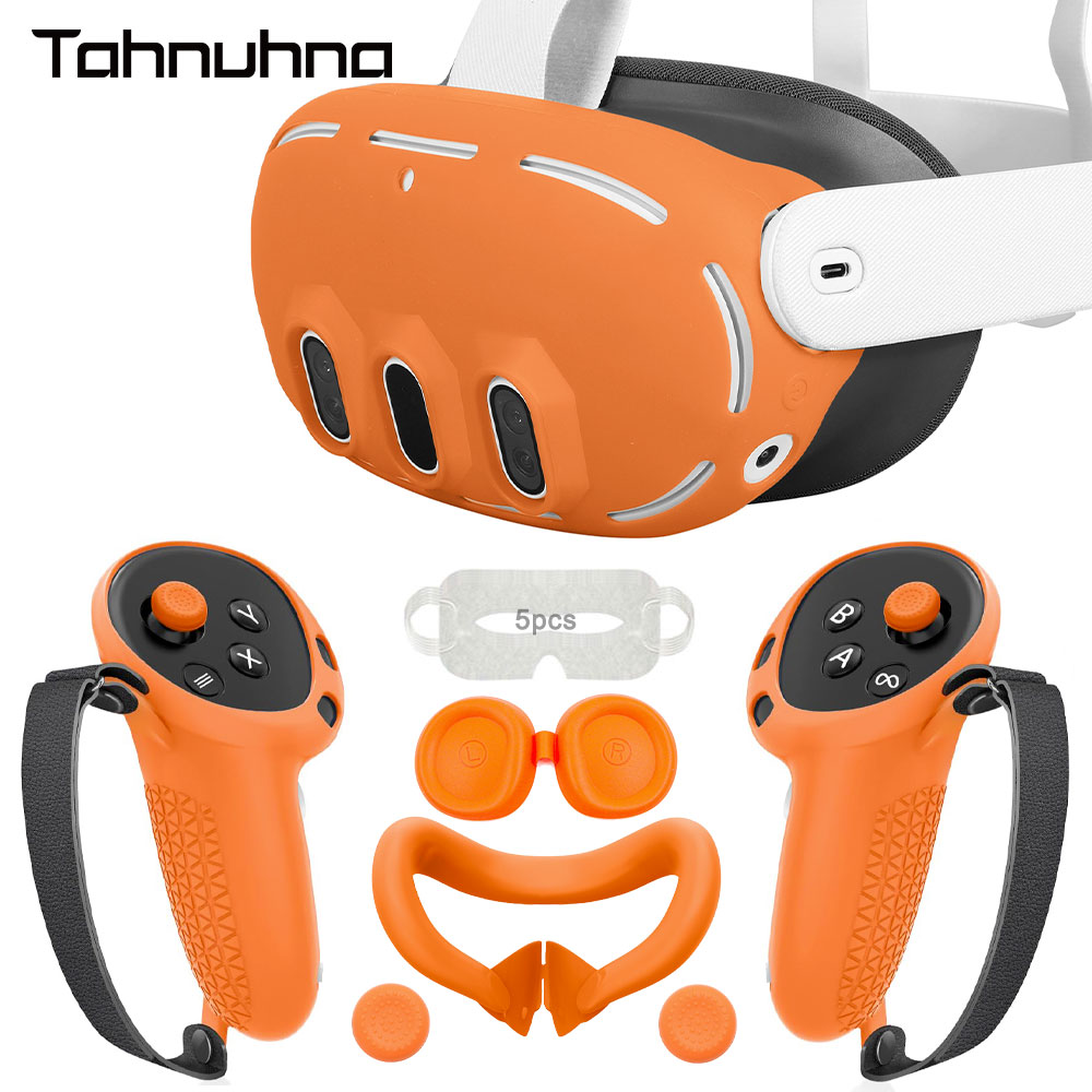 Vr Lens Protector - シリコン保護カバーセットクエスト 3 VR ヘッドセットコントローラグリップシェルケースレンズキャップフェイスカバーメタクエスト 3 アクセサリー
