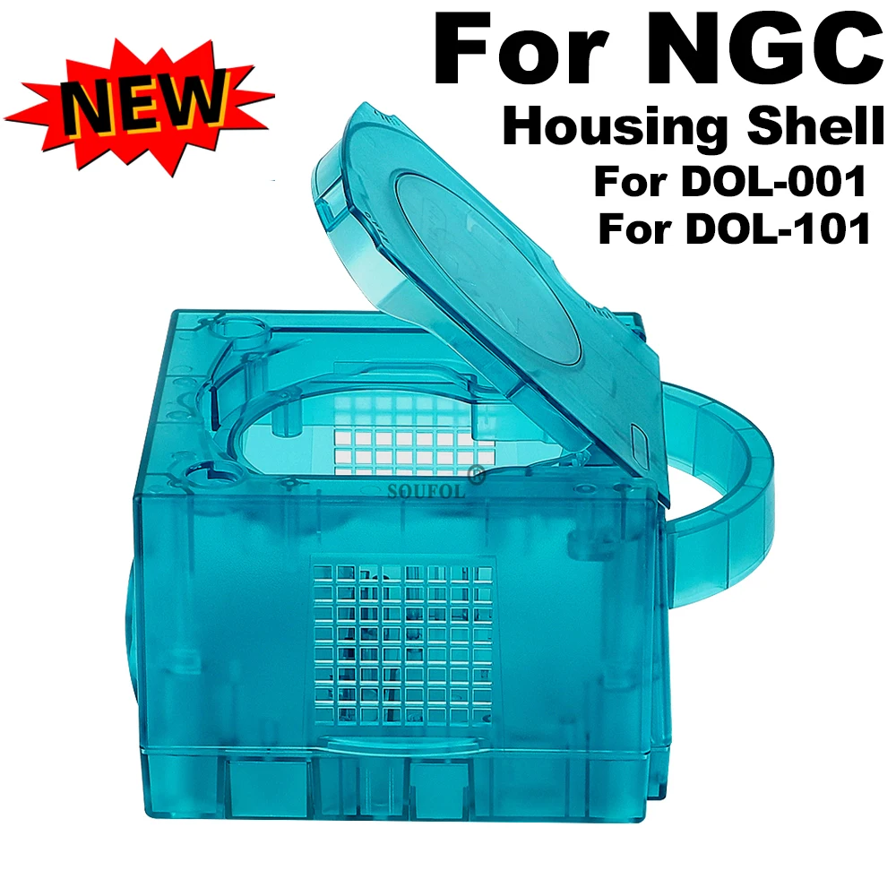 Gaming Console Vintage - アイスブルー交換ケースゲームキューブシェル透明ハウジングシェルケース NGC レトロビデオゲームコンソール DOL-101/DOL-001