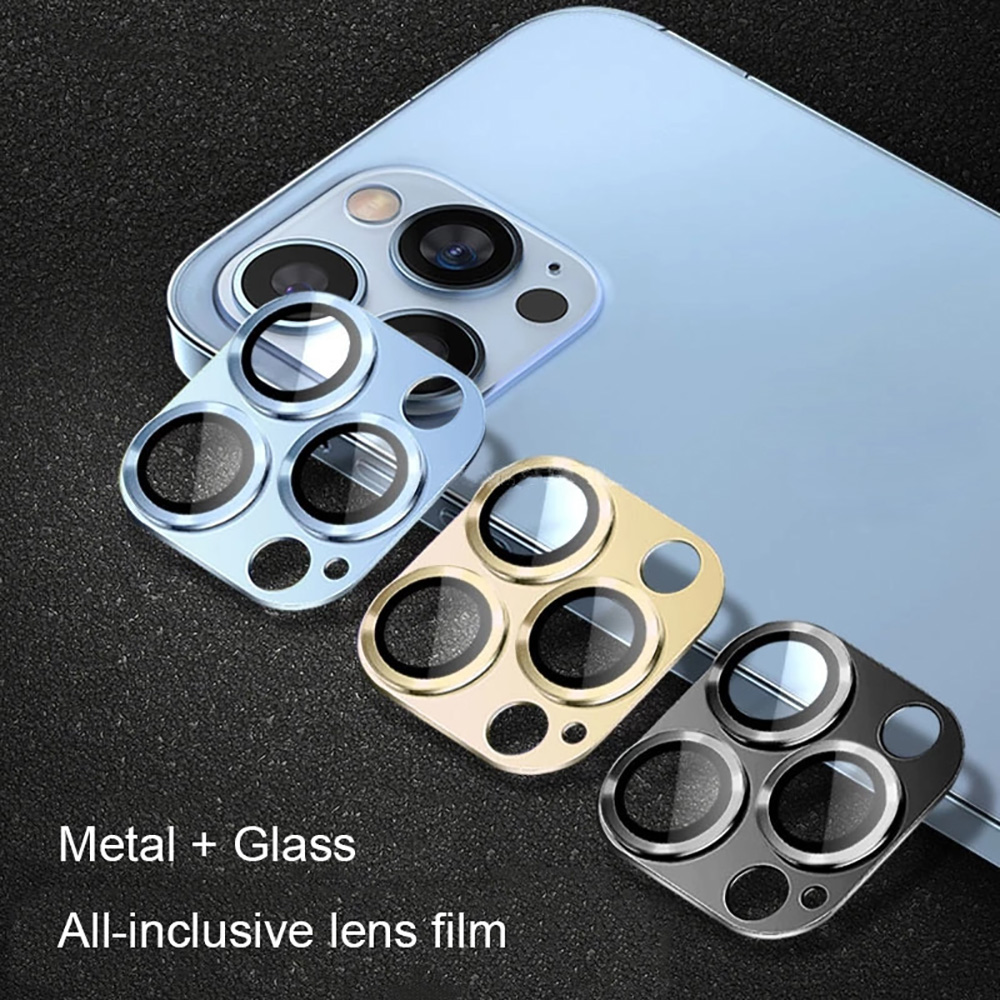 Vr Lens Protector - 5個入り 9H強化ガラス製メタルカメラレンズプロテクター、傷防止フルカバー、iPhone 16 Pro、15 Pro Max、14、13、12