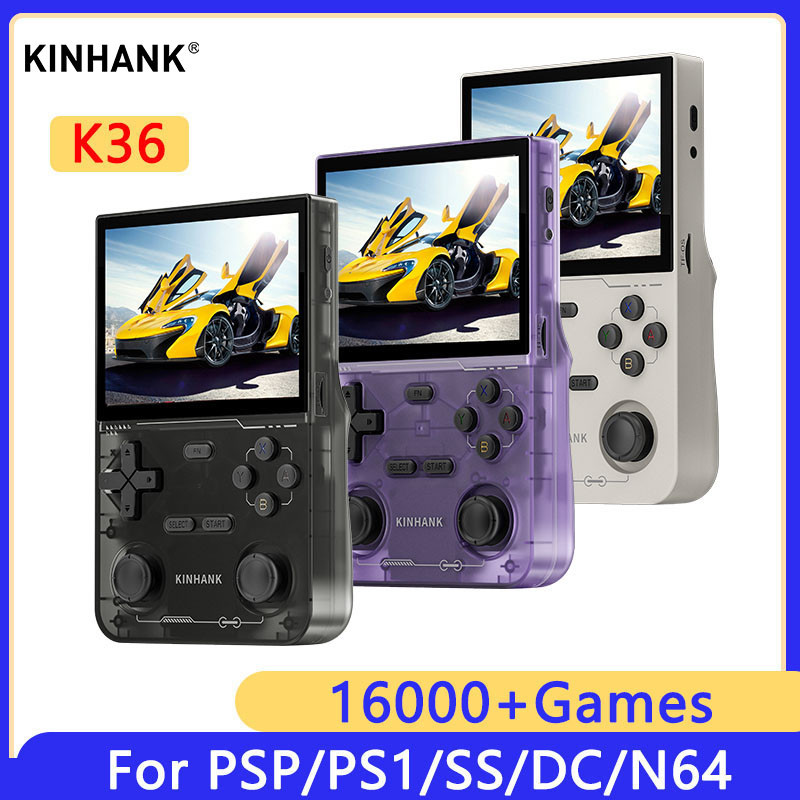 Gaming Console Chinese - KINHANK K36 レトロハンドヘルドビデオゲームコンソール 500nit 3.5 インチ