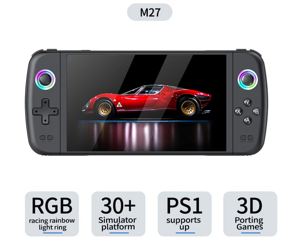 M27 7インチ携帯型ゲーム機 ポータブルアーケードハンドヘ - Console Gaming Hand のレビューと価格