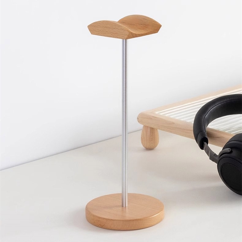 ブラックウォルナット材とアルミニウム製ヘッドホンスタンド、天 - Gaming Console Desk のレビューと価格