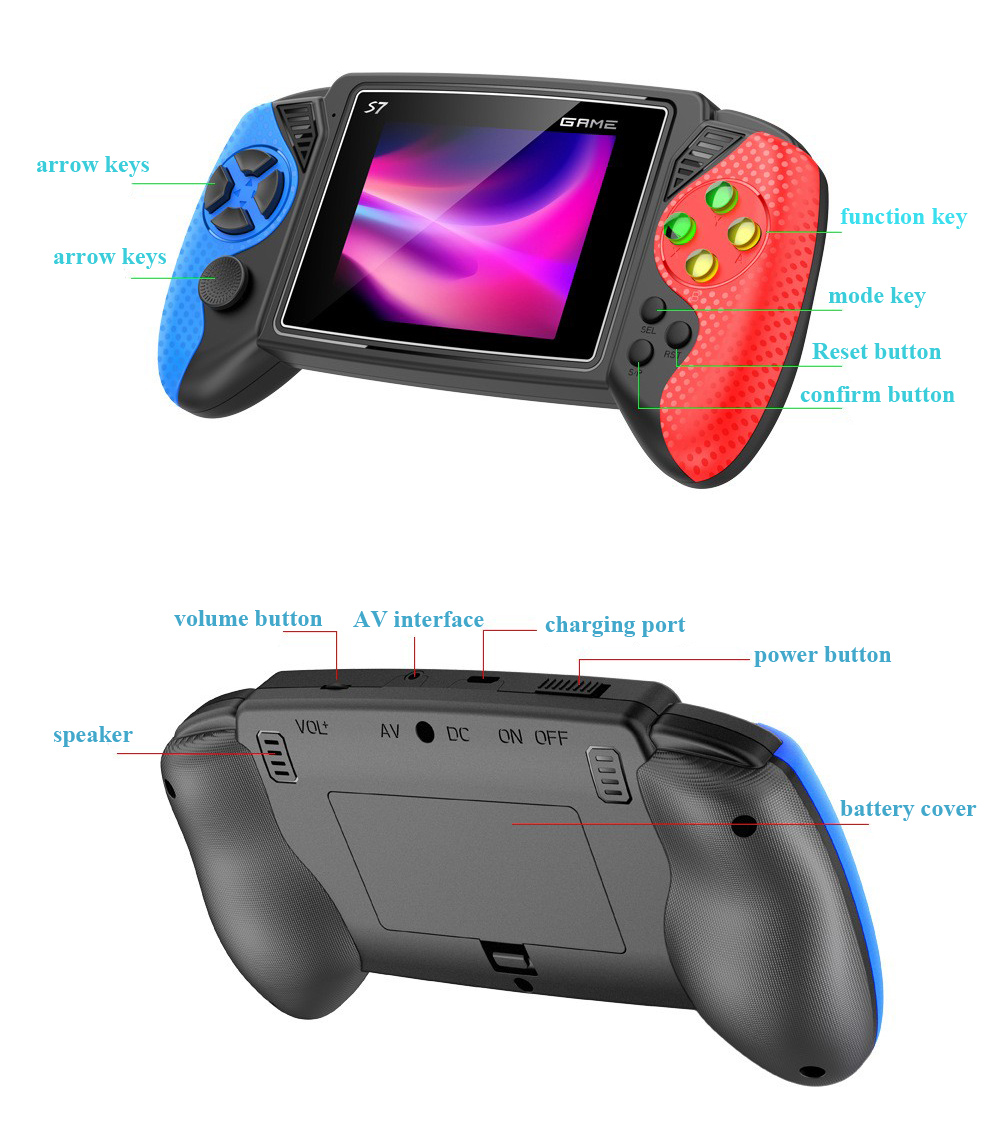S7 レトロハンドヘルドゲーム機 3.5インチ液晶画面 62 - Gaming Console Chinese のレビューと価格