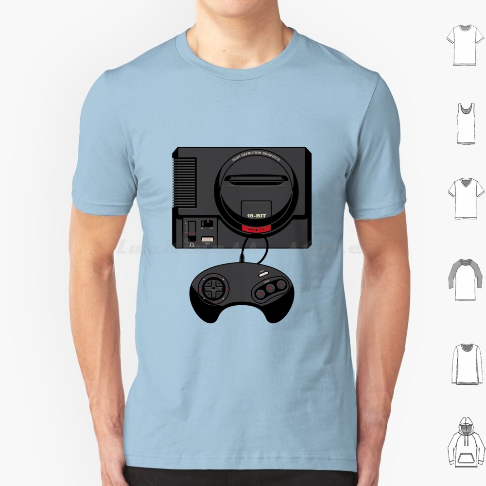 レトロブラック 16 ビット T シャツ男性女性子供 6xl - Gaming Console Genesis のレビューと価格