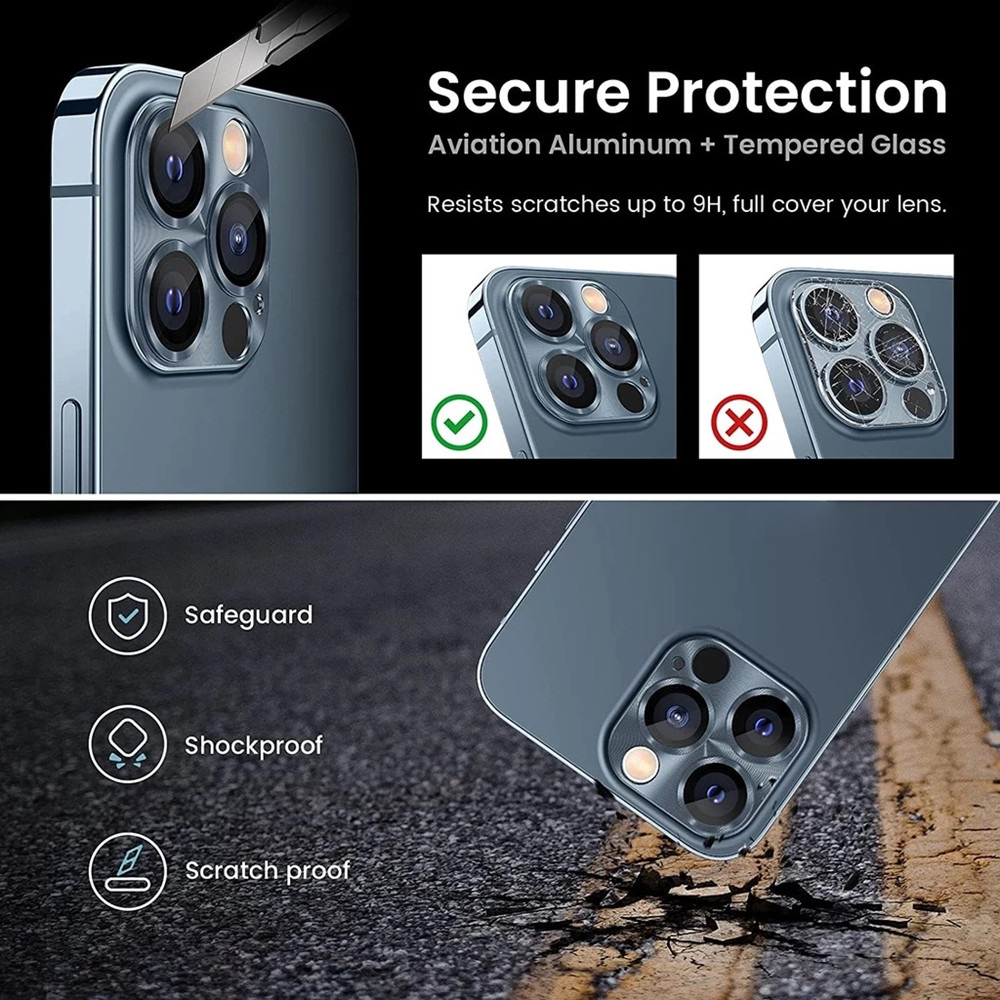 5個入り 9H強化ガラス製メタルカメラレンズプロテクター、傷 - Vr Lens Protector のレビューと価格