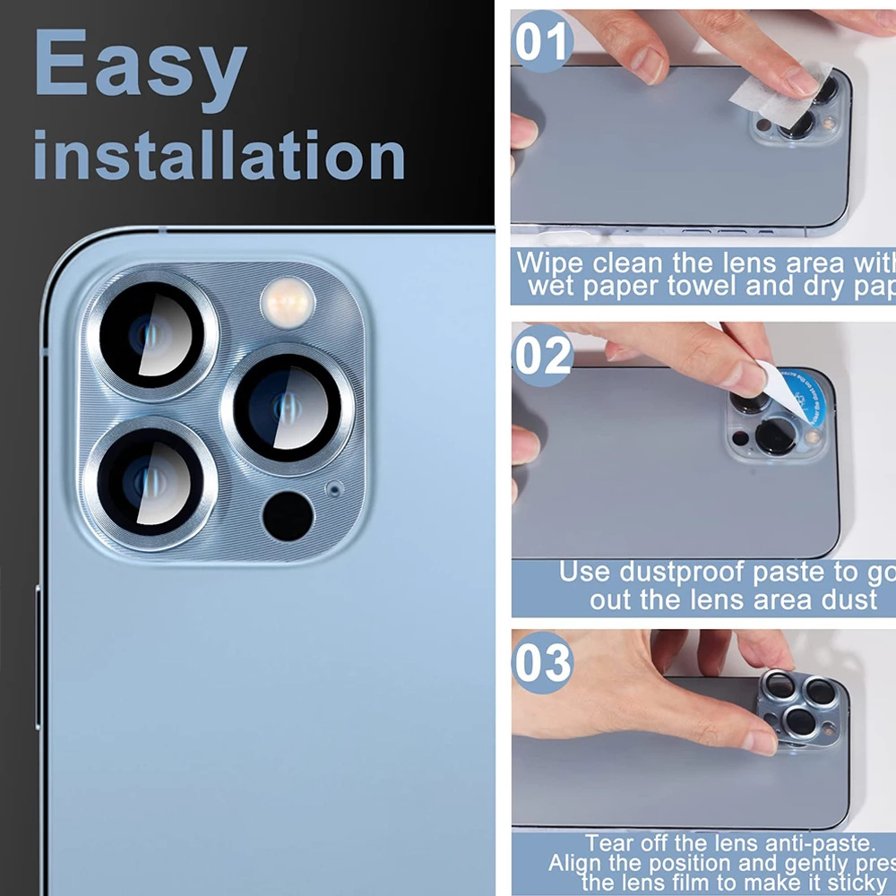 5個入り 9H強化ガラス製メタルカメラレンズプロテクター、傷 - Vr Lens Protector のレビューと価格