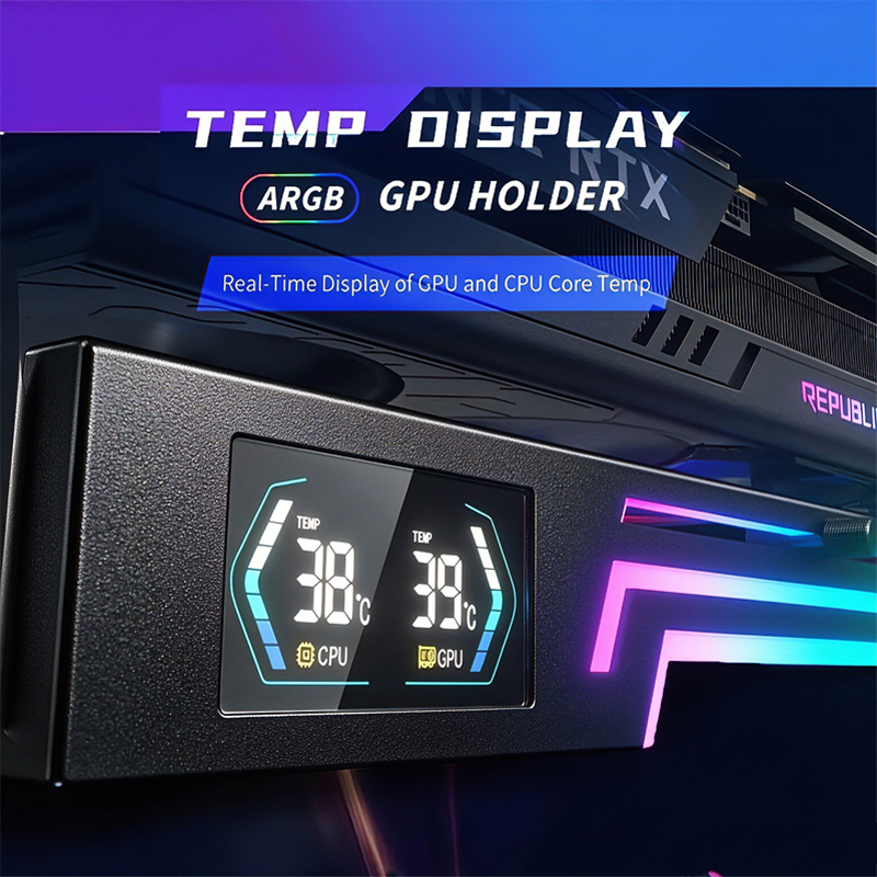 デジタルARGB水平グラフィックカードホルダー、シービュール - Gaming Card Holder のレビューと価格