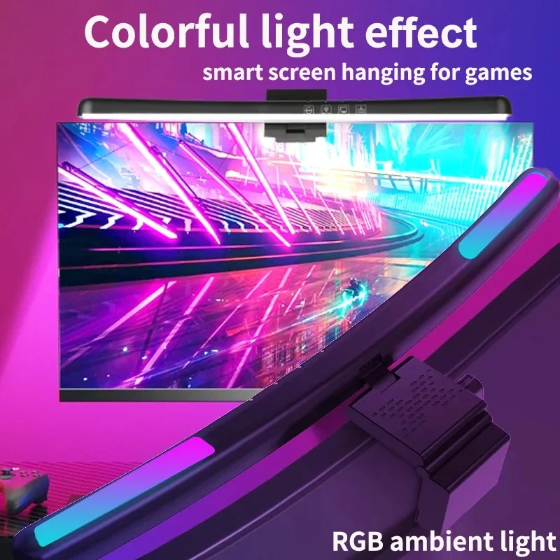 コンピューターモニターライトバーRGB音楽リズムスクリーンハ - Gaming Console Desk のレビューと価格